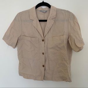 Everlane Tan Button Down 100% Linen Size Extra Small (XS)